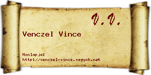 Venczel Vince névjegykártya